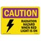 Signmission OSHA RADIATION Sign Radiation Hazard When Red Light Is On 10in X 7in Plastic, 7" H, 10" W, Lndscp OS-CR-P-710-L-10205 - alternate 1